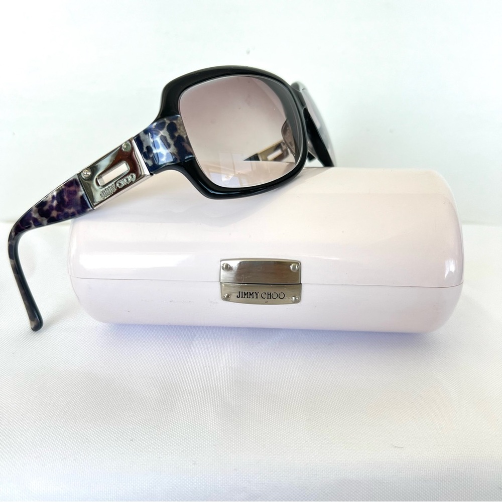 JIMMY CHOO Italy Essie ZP2 BD Rectangle Lenses Leopard w Silver Frame Glasses - Picture 3 of 15